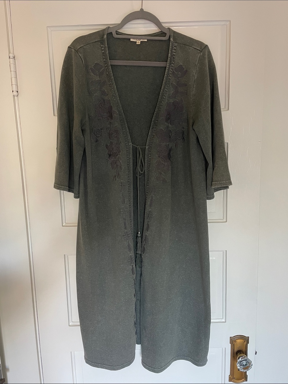 Three Bird Nest Gray Sweater Kimono